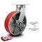 Service Caster 12'' Heavy Duty Red Poly on Cast Iron Caster with Brake and Swivel Lock CRAN-SCC-KP92S1230-PUR-RS-SLB-BSL - alternate 3
